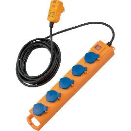 Steckdosenleiste 5-fach, IP54, FI-Stecker Produktbild